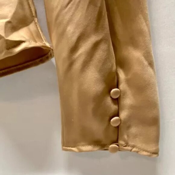 Express Top Women's Medium Golden Tan Pullover Long Sleeve V-Neck GUC - Picture 10 of 13